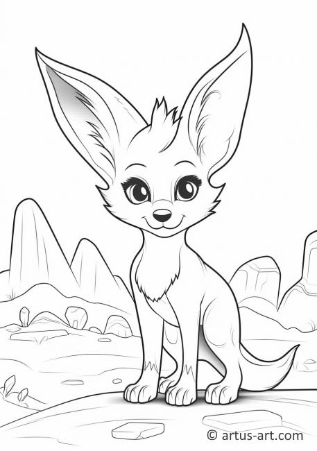 Fennec fox Coloring Page For Kids